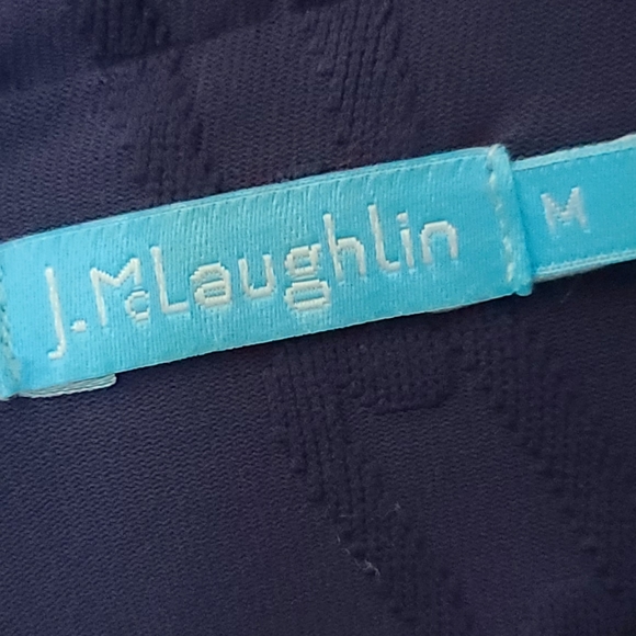 J. McLaughlin Navy Blue Chains Print Sleeveless Knee Dress Medium - Picture 9 of 11